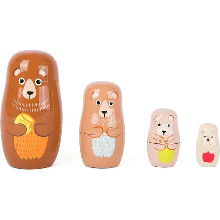 small foot 10621 - Matrjoschka Bären-Familie, 4-teilig, Holz, 10cm – Bild 1
