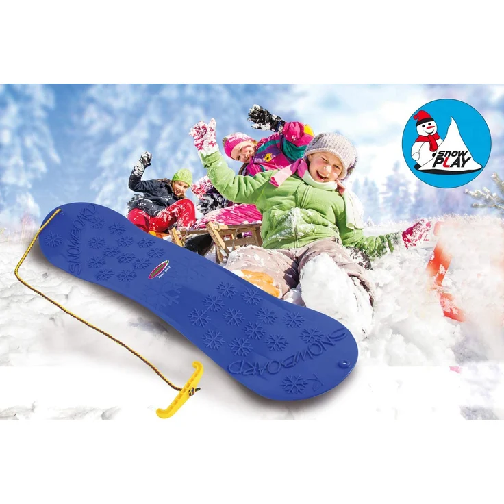Jamara x Snow Play Snowboard 72cm blau x aerodynamische Bauweise, Ziehschnur mit Griff – Bild 2
