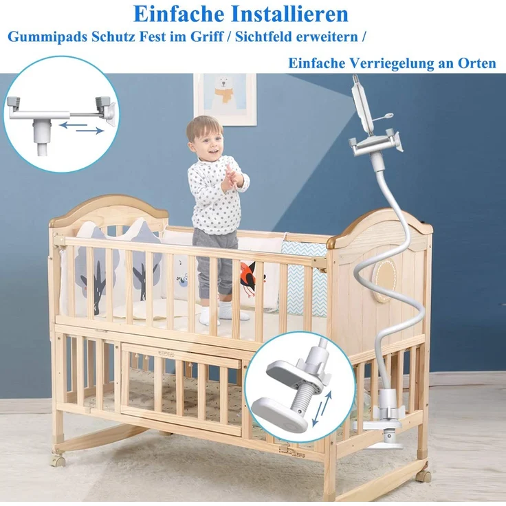 Babyphone Halterung Universal Kamera Halterung Kamera Halter Baby Kamera Handyhalter Kompatibel für Philips AVENT/Nuk/Reer/Babymoov/GHB/Hellobaby Babyphone die meisten Video-Babyphone – Bild 3