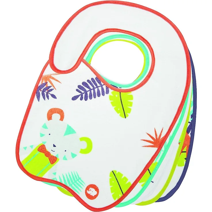 Bébé Confort Lätzchen, Baumwolle, Lätzchen Gr. 1-2 für Kinder ab 4 Monate, Weiß, 5 Stück
