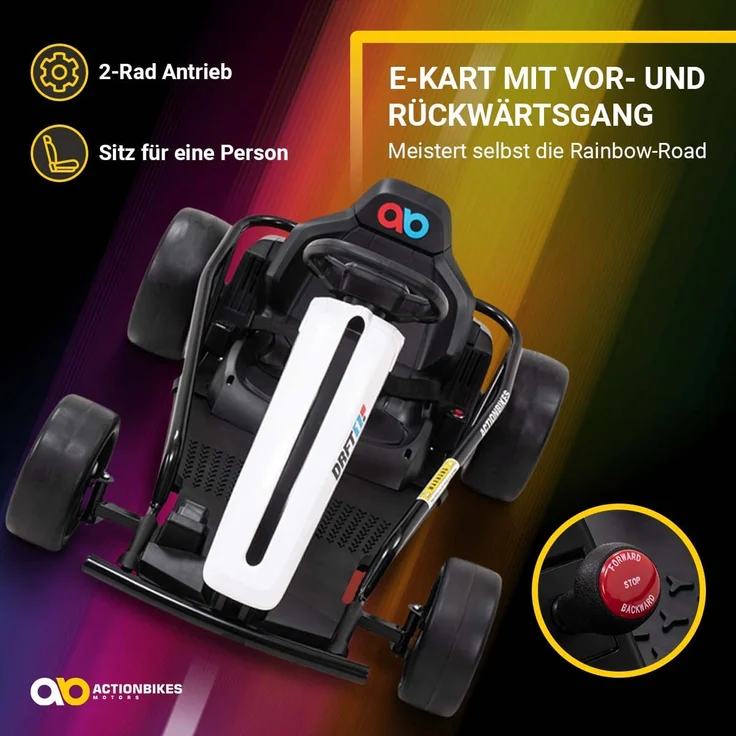 Actionbikes 'Drift-Kart SX1968', ab 3 Jahren, Drift-Scooter, max. belastbar bis 70 kg, 6 - 13 km/h, weiß – Bild 3