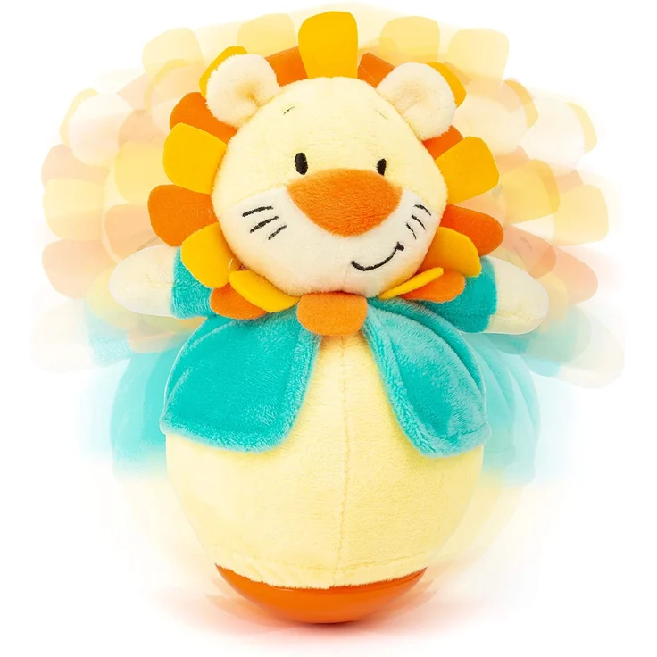 Small Foot 11426 Roly Poly Löwe, lustige Stehauf Figur aus Plüsch zum Greifen und Fühlen, Lernspielzeug Spielzeug, Mehrfarbig – Bild 2