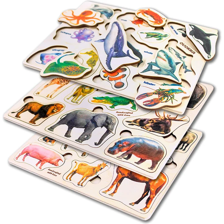 Spielzeug Puzzle ab 1 2 3 Jahre - Montessori Holz Steckpuzzle für Kinder ab 4 von QUOKKA - Lernspielzeug für Mädchen and Jungen – Bild 6