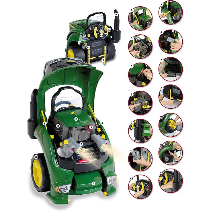 Theo Klein 3916 John Deere Tractor Engine I 56-teilige Traktormotor-Nachbildung mit vielen Funktionen zum Schrauben und Tüfteln I Maße: 43 cm x 40 cm x 52,5 cm I Spielzeug für Kinder ab 3 Jahren - Preisvergleich – Bild 3
