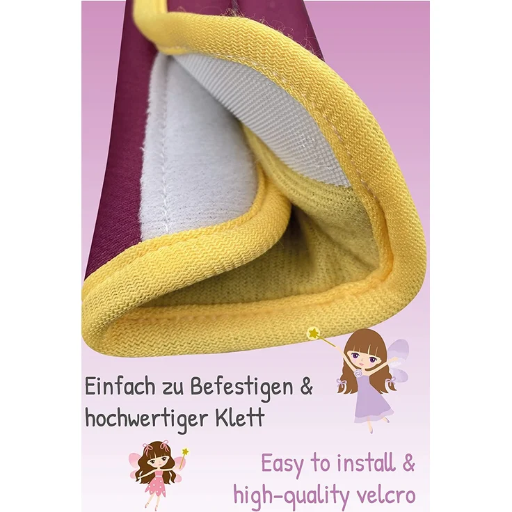 HECKBO® 1x Auto Gurtschutz mit magischem Fee Motiv - Sicherheitsgurt Schulterpolster Schulterkissen Gurtschoner Autositze Gurtpolster für Kinder, Mädchen - Schutz vor Gurt Einschneiden – Bild 3