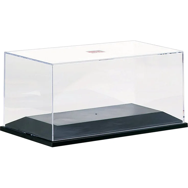 herpa 460118 – PKW Schaukasten 1:87, Vitrine für Modellautos, Showcase, Abdeckhaube, Staubdicht, Miniaturen, Modellbau, Kunststoff - Klar / Schwarz (Gr. L: 15. 5 cm x 7. 8 cm x 7. 2 cm) - Preisvergleich