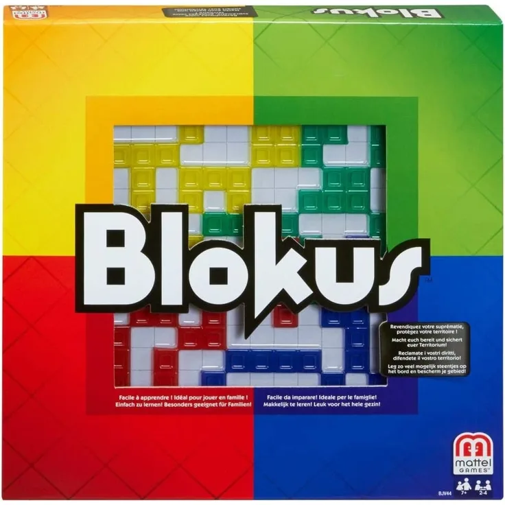 Mattel Games BJV44 - Blokus Strategiespiel und Gesellschaftsspiel, geeignet für 2 - 4 Spieler, Spieldauer ca. 20 - 40 Minuten, Brettspiele ab 7 Jahren
