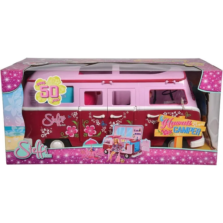 Simba Toys 'Steffi Love Hawaii Camper - Steffis Wohnwagen' aufklappbares Auto, für Kinder ab 3 Jahren