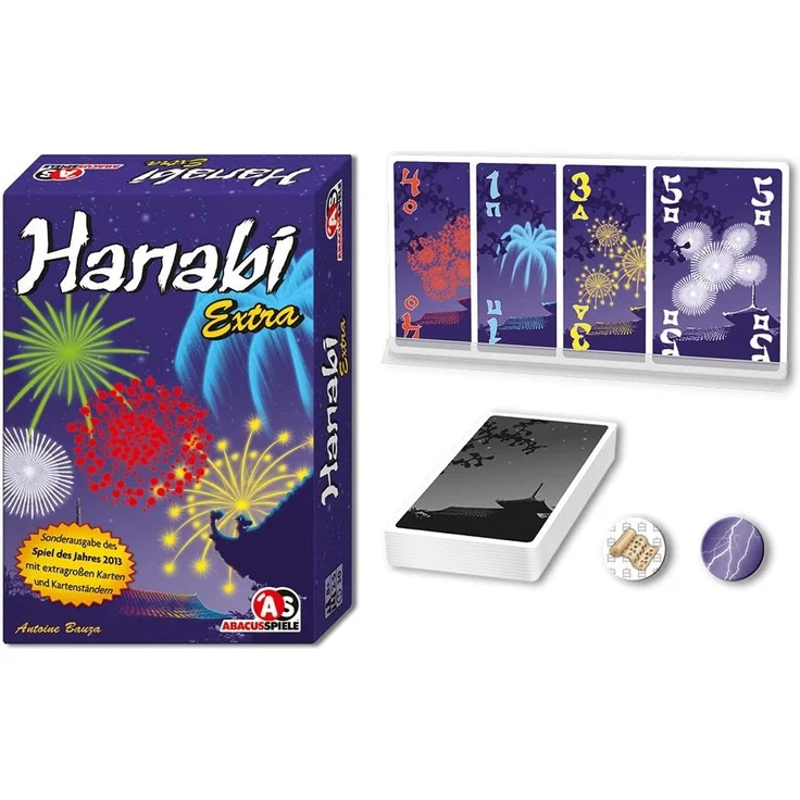 Abacusspiele 04135 Hanabi Extra inklusive Kartenhalter und großer Karten – Bild 3