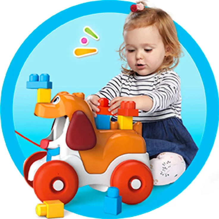 MEGA Bloks GNW63 - Hündchen zum Hinterherziehen, Bauset mit 15 Bausteinen, Spielzeug ab 1 Jahr – Bild 2