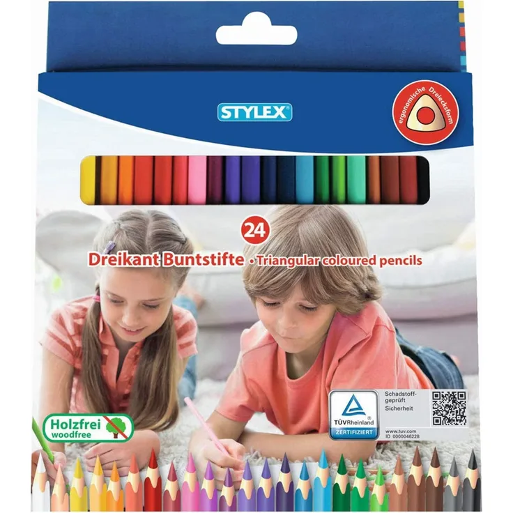 Dreikantbuntstifte lang 24 Stück
