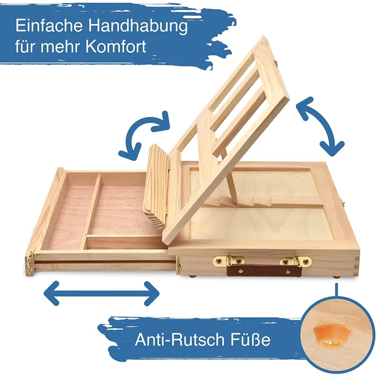 Artina 19-teiliges Malset Milano Malkoffer - Set mit integrierter Tischstaffelei & Keilrahmen Acrylfarbe Pinsel Palette Spachtel - Preisvergleich – Bild 6