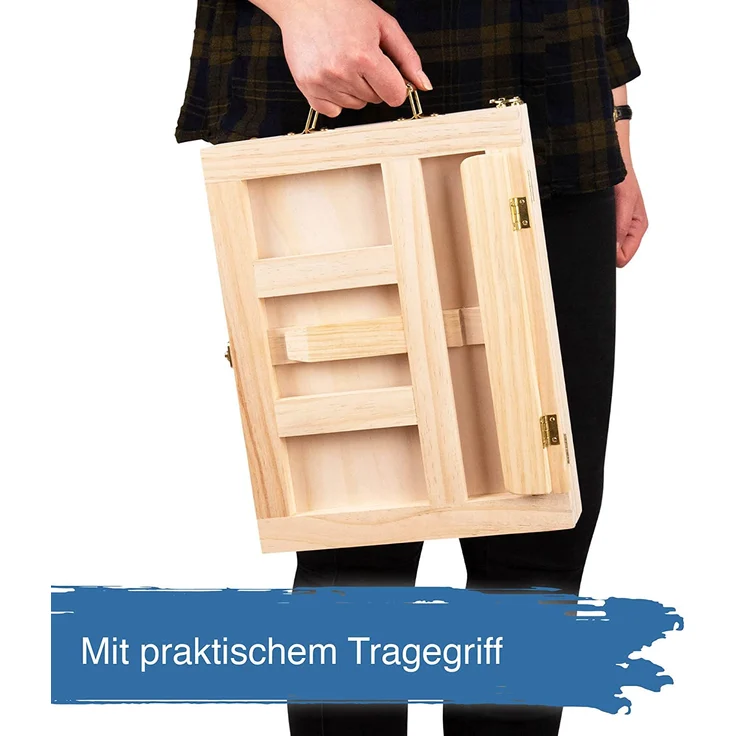 Artina 19-teiliges Malset Milano Malkoffer - Set mit integrierter Tischstaffelei & Keilrahmen Acrylfarbe Pinsel Palette Spachtel - Preisvergleich – Bild 5