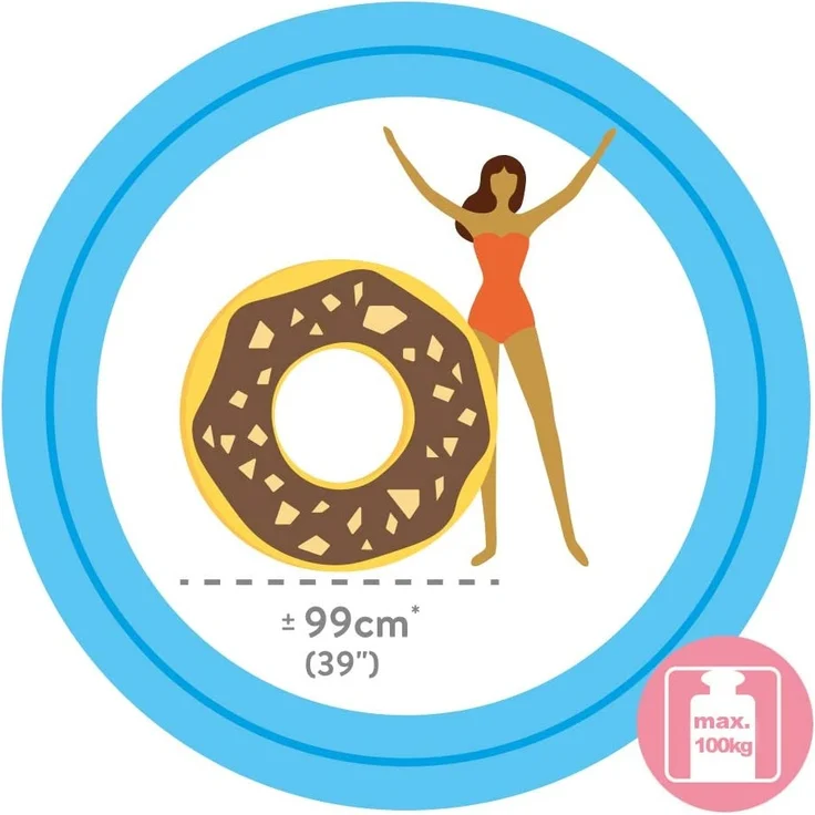 Intex 56262NP Luftmatratze Schwimmreifen aufblasbar 'Chocolate Donut' 114 cm - Preisvergleich – Bild 3