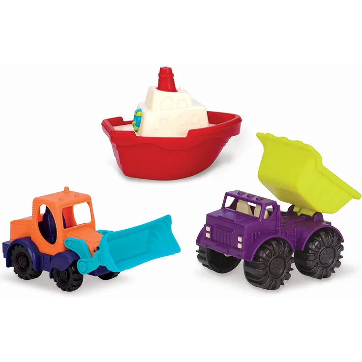 B. 3 Pack Sommer Fahrzeuge - Schaufellader Kipplaster Boot