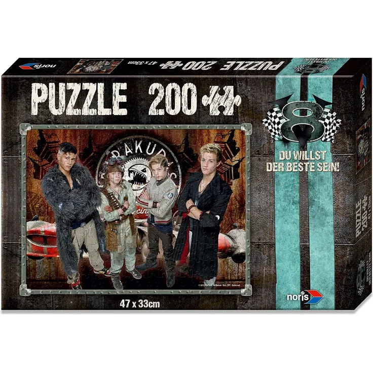 Noris Spiele 606031244 - V8 Puzzle Du willst der Beste sein - Team Barakudas, 200 Teile