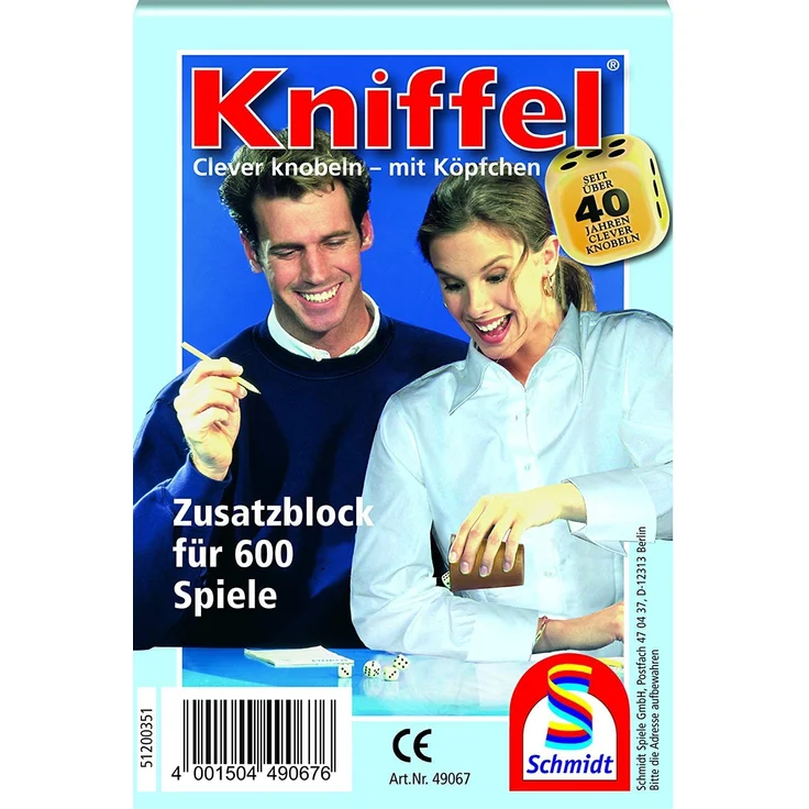 Schmidt Spiele 49067 'Kniffelblock', Zusatzblock für bis zu 600 Spiele (100 Blatt), ab 8 Jahren - Preisvergleich – Bild 2