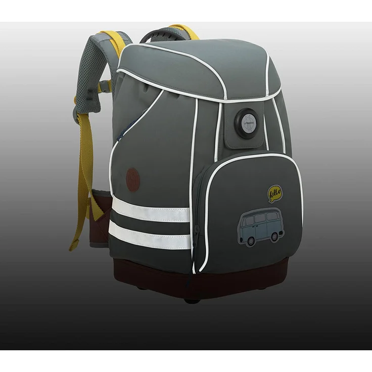 Lässig Schulrucksack-Set 5tlg. 4Kids - Motiv: Adenture Bus, 40 cm, 23 Liter, 1,2 kg - Farbe: grau,gelb, mit reflektierenden Elementen – Bild 16