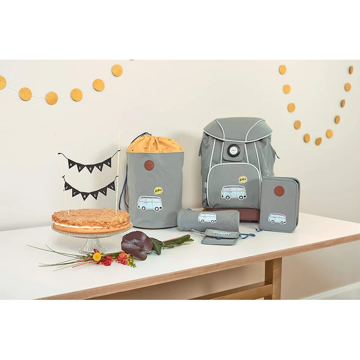 Lässig Schulrucksack-Set 5tlg. 4Kids - Motiv: Adenture Bus, 40 cm, 23 Liter, 1,2 kg - Farbe: grau,gelb, mit reflektierenden Elementen – Bild 23