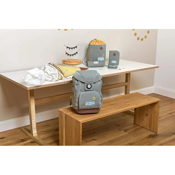 Lässig Schulrucksack-Set 5tlg. 4Kids - Motiv: Adenture Bus, 40 cm, 23 Liter, 1,2 kg - Farbe: grau,gelb, mit reflektierenden Elementen – Bild 22