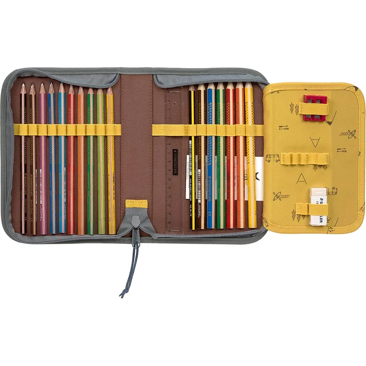 Lässig Schulrucksack-Set 5tlg. 4Kids - Motiv: Adenture Bus, 40 cm, 23 Liter, 1,2 kg - Farbe: grau,gelb, mit reflektierenden Elementen – Bild 6
