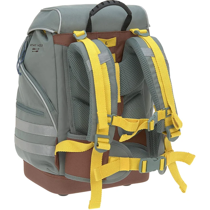 Lässig Schulrucksack-Set 5tlg. 4Kids - Motiv: Adenture Bus, 40 cm, 23 Liter, 1,2 kg - Farbe: grau,gelb, mit reflektierenden Elementen – Bild 3
