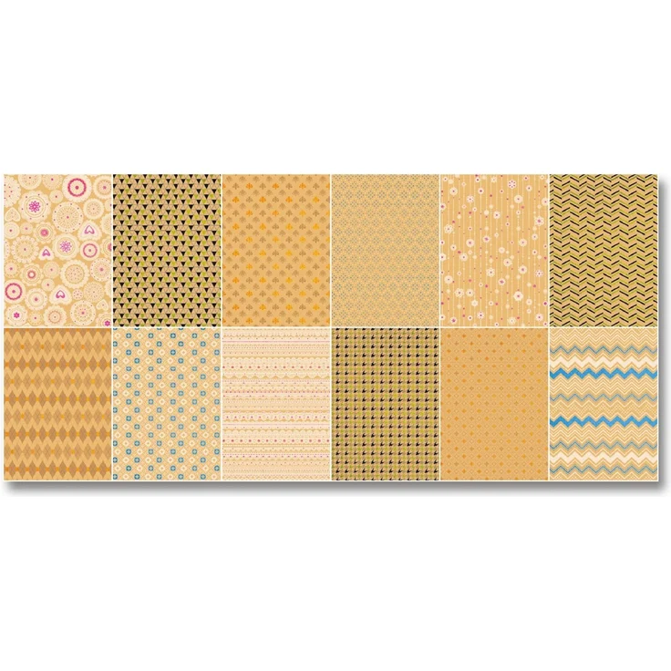 folia 13149 - Design Kraftpapierblock, 12 Blatt, DIN A4, gemustertes Kraftpapier mit Glitzerapplikationen – Bild 2