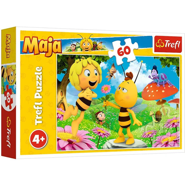 Trefl, Puzzle, Eine Blume für Maja, Maya the Bee, 60 Teile, für Kinder ab 4 Jahren – Bild 1