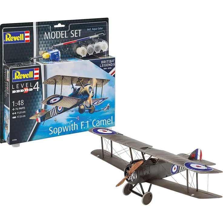Revell REV-63906 Model Set Sopwith Camels Modellbausatz + Zubehör, Mehrfarbig, 1/50