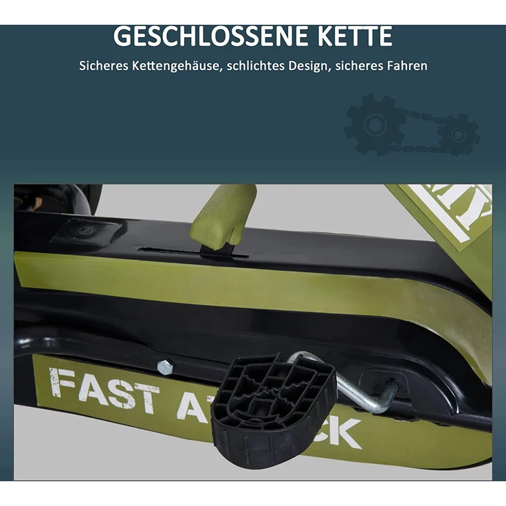 HOMCOM Kinder Tretauto mit Handbremse grün – Bild 5