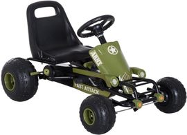 HOMCOM Kinder Tretauto mit Handbremse grün