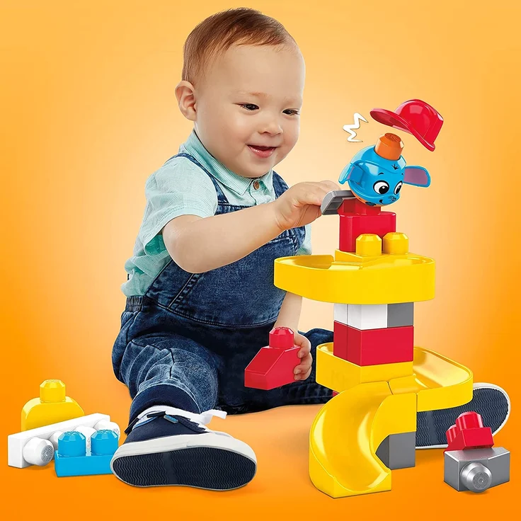 Mega Bloks GYH11 - Guck-Guck-Feuerwache Bauset, mit 2 Guck-Guck-Tieren, Zubehör und 42 Bausteinen, für Kinder ab 1 Jahr – Bild 3