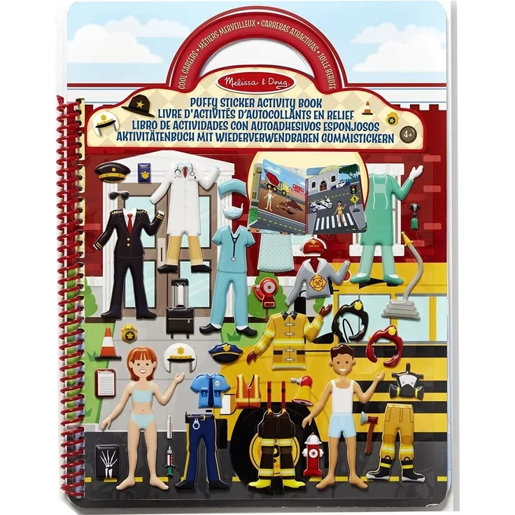 Melissa & Doug 19426 Aktivitätenbuch mit wiederverwendbaren Gummistickern - Coole Berufe (101 Sticker)