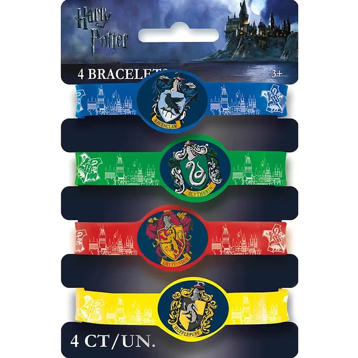 Partygeschenke - Harry-Potter-Silikon-Armbänder - 4er-Pack