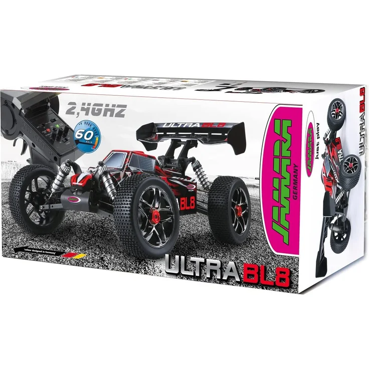 Jamara 059730 - Ultra BL8 Buggy 1:8 4WD Lipo 2,4GHz, Allrad, Brushless Motor, 60A Regler, spritzwasserfest, 60 KM/h, Öldruckstoßdämpfer, Fahrwerk einstellbar, Antriebswelle aus Stahl, fahrfertig – Bild 6