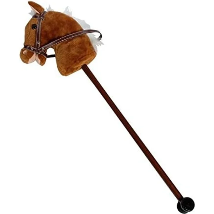 small foot 4105 Steckenpferd "Donner" mit weichem Textilkopf und einem Holzstecken mit zwei Rollen – Bild 2