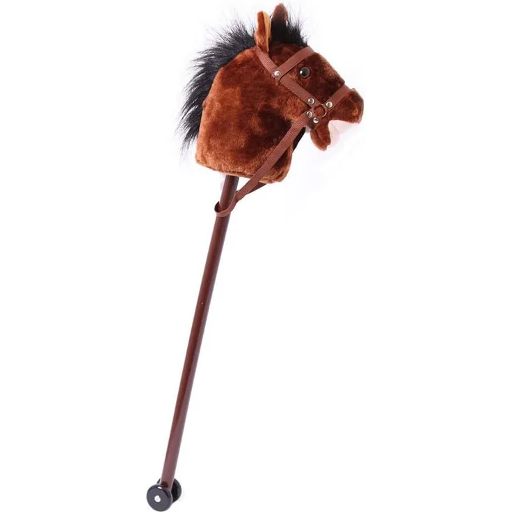 small foot 4105 Steckenpferd "Donner" mit weichem Textilkopf und einem Holzstecken mit zwei Rollen – Bild 1