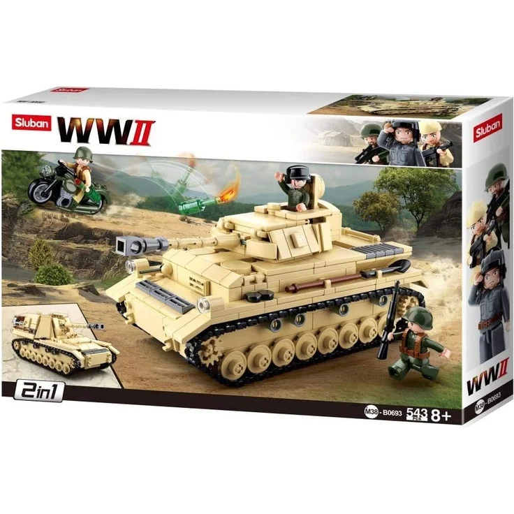 Sluban M38-B0693 - Konstruktionsspielzeug - German Tank – Bild 1