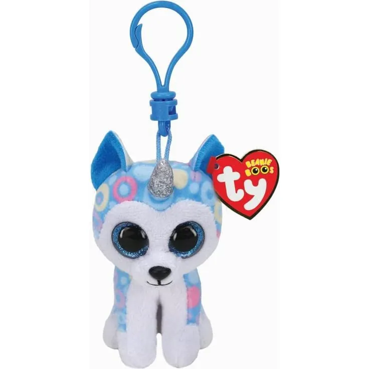 TY Beanie Boo's Clip, "Helana", Husky mit EInhorn, ca 10 cm.