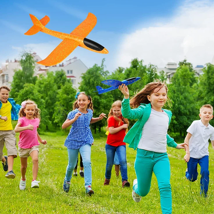 VCOSTORE Styroporflieger Katapult Flugzeug Styropor Kinder - 2 Stück Flugzeug Spielzeug Groß Segelflugzeug Wurfgleiter Flieger Styropor Flugzeug für Kinder – Bild 7