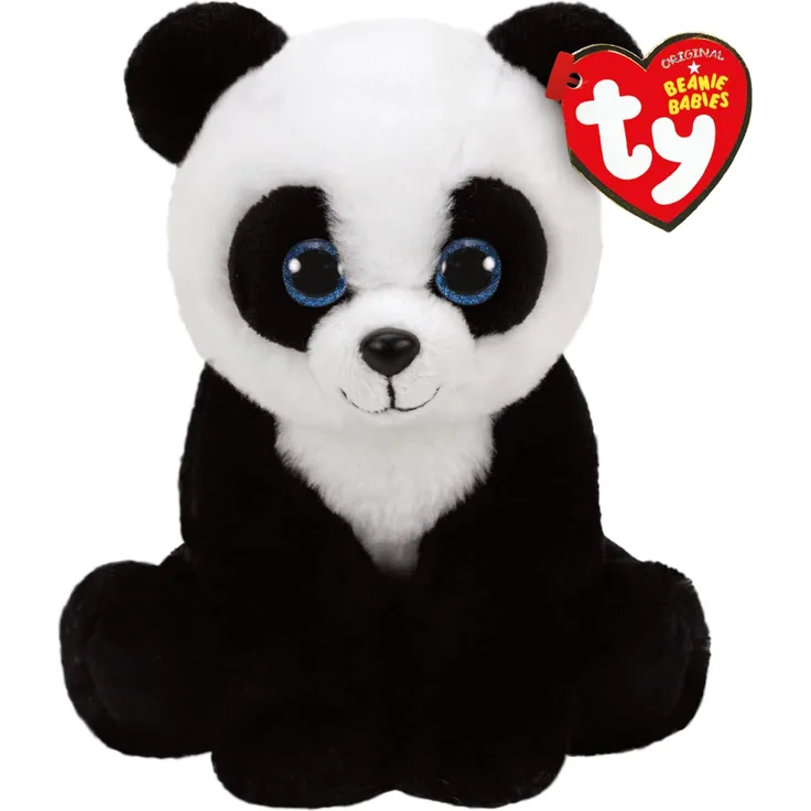 TY Baboo 41204 Panda mit Glitzeraugen, Weiß/schwarz