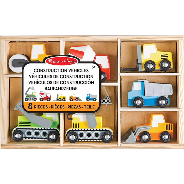 Melissa & Doug Baustellenfahrzeuge aus Holz (8 Teile)