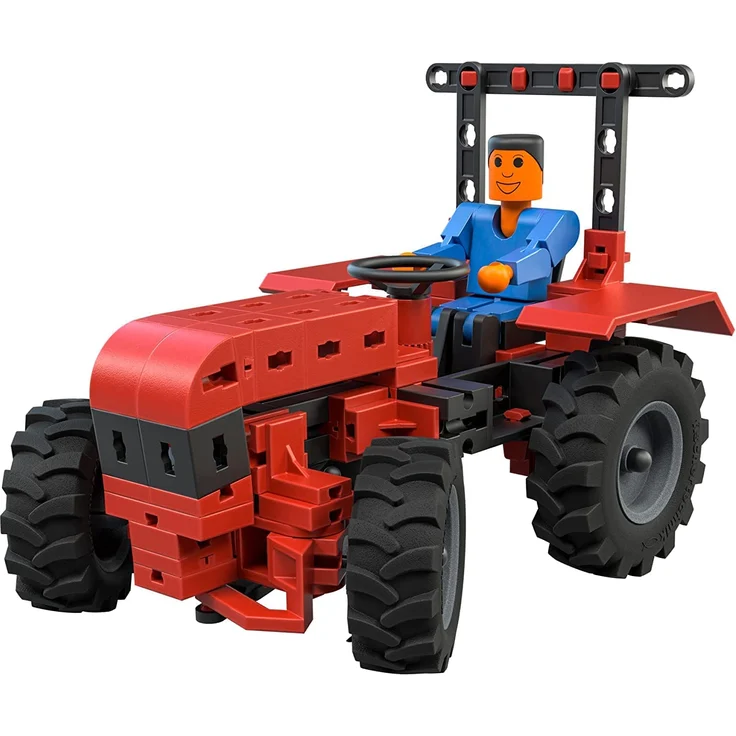 fischertechnik Tractor - Konstruktionsspielzeug ab 7 Jahre - 3 landwirtschaftliche Modelle zum Thema Traktor - Die Fahrzeuge des Bausets verfügen über eine realitätsnahe Achsschenkel-Lenkung – Bild 2