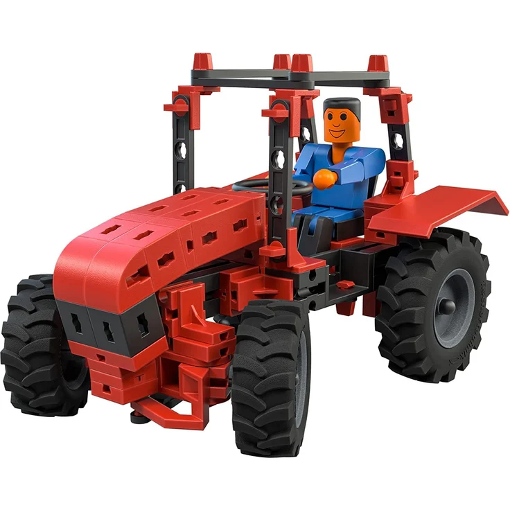 fischertechnik Tractor - Konstruktionsspielzeug ab 7 Jahre - 3 landwirtschaftliche Modelle zum Thema Traktor - Die Fahrzeuge des Bausets verfügen über eine realitätsnahe Achsschenkel-Lenkung – Bild 3