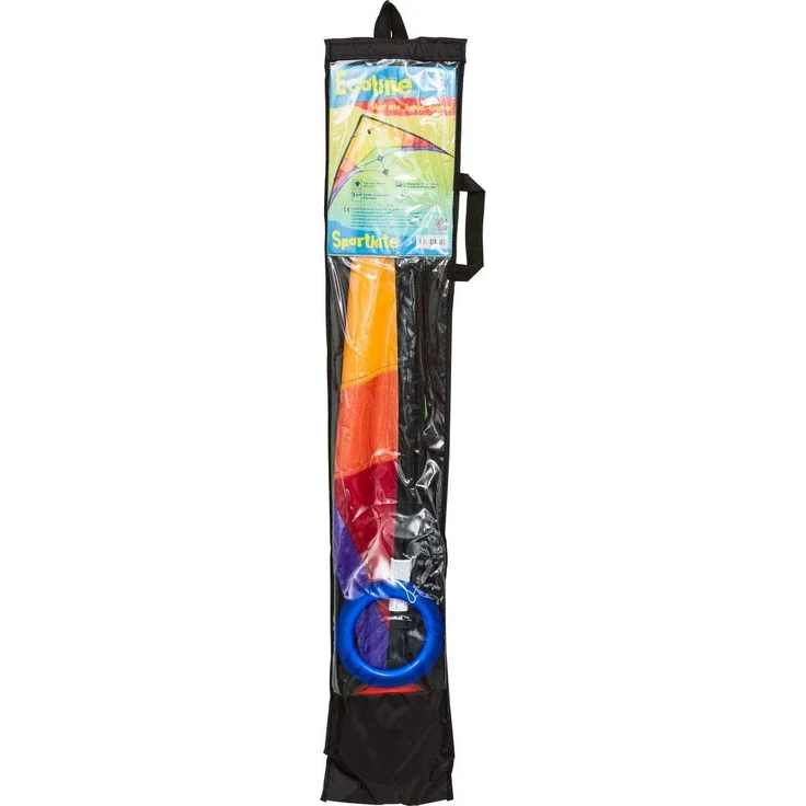 Ecoline 10216230 - Rookie Rainbow Lenkdrachen Zweileiner, ab 8 Jahren, 60x120cm, inkl. 20kp Polyesterschnüre 2x25m auf Spulen, 3-5 Beaufort – Bild 2