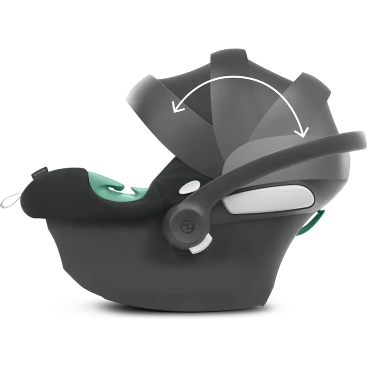 CYBEX Babyschale Aton B2 i-Size, Ab Geburt bis ca. 24 Monate, Max. 13 kg, Inkl. Neugeboreneneinlage, SensorSafe kompatibel, Volcano Black – Bild 4