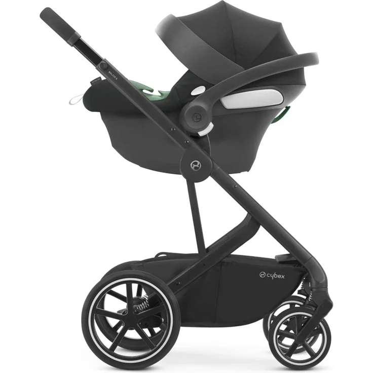 CYBEX Babyschale Aton B2 i-Size, Ab Geburt bis ca. 24 Monate, Max. 13 kg, Inkl. Neugeboreneneinlage, SensorSafe kompatibel, Volcano Black – Bild 7