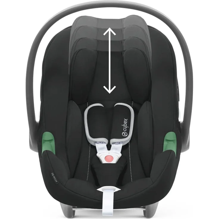 CYBEX Babyschale Aton B2 i-Size, Ab Geburt bis ca. 24 Monate, Max. 13 kg, Inkl. Neugeboreneneinlage, SensorSafe kompatibel, Volcano Black – Bild 5
