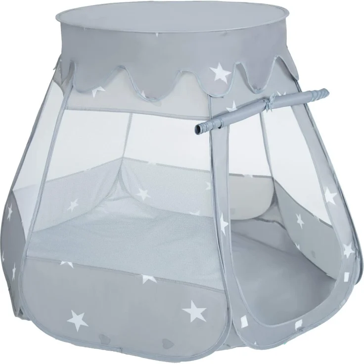 Selonis Baby Spielzelt Mit Plastikbällen Zelt 105X90cm/600 Bälle Plastikkugel Kinder, Grau:Perle-Grau-Transparent-Babyblau-Mint – Bild 2