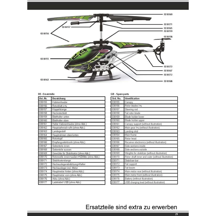 RC Gyro V2 Hubschrauber Jungen 2,4GHz 23 cm grün – Bild 8